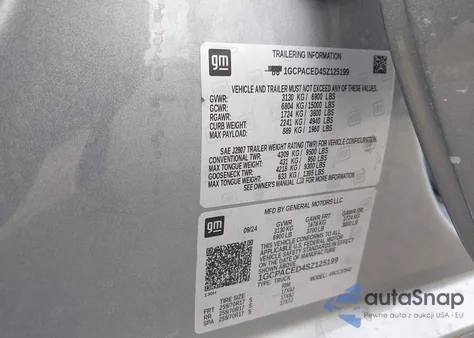 2025 Chevrolet Silverado 1500 2Wd Short Bed Lt from USA, damaged, VIN 1GCPACED4SZ125199